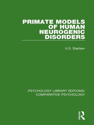 cover image of Primate Models of Human Neurogenic Disorders